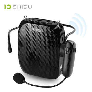 SHIDU 휴대용 음성 증폭기, 무선 및 유선 마이크, AUX 오디오, 휴대용 스피커, 교사 여행자용 USB Altoparlante, 10W