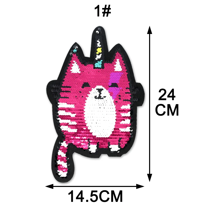 

Animal Stripe Shine Sequined Patch on Clothes Cartoon Embroidery Patches for Clothing Diy Big Applique Sticker Cloth sewing