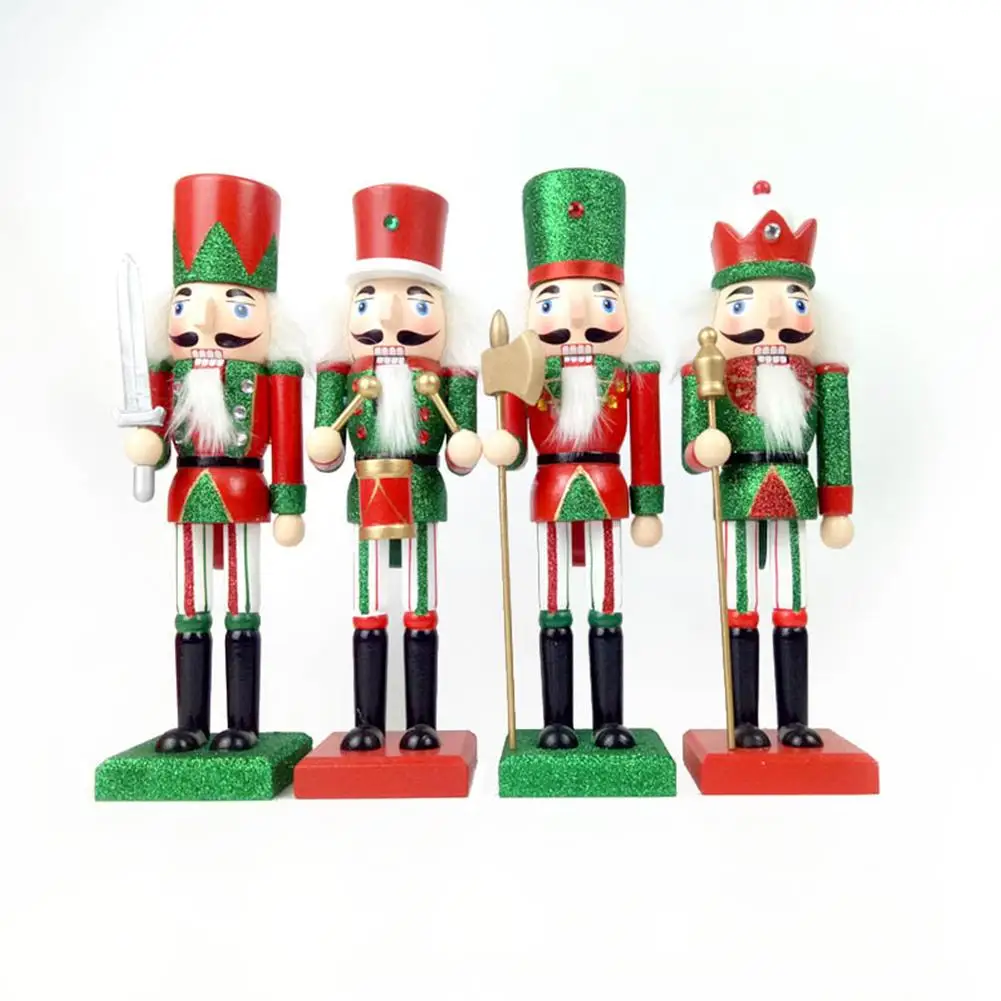 Деревянный Щелкунчик кукла солдат миниатюрные фигурки Винтаж ручной работы кукольный подарок для детей 38 см Новогодние рождественские украшения