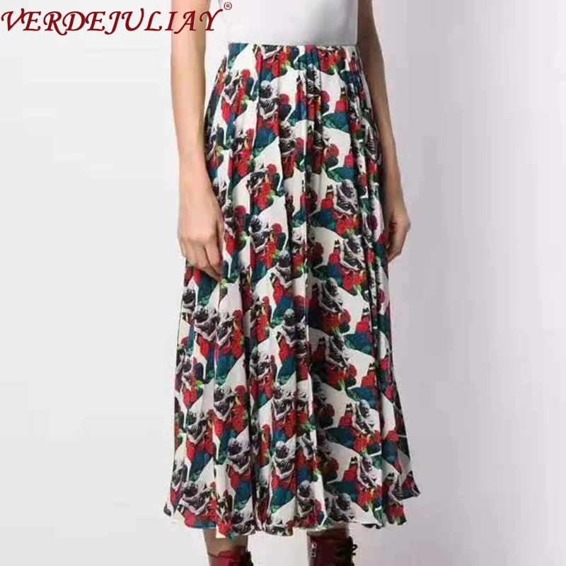 VERDEJULIAY, высокая, уличная, дизайнерская, английский стиль, плиссированная юбка для женщин, весна, новинка, модная, для поцелуя, до середины икры, юбка