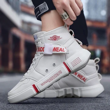 

Men Casual Shoes Winter Fashion Sneakers For Man Outdoor High Top Leisure Shoes For Men Flats Shoes Trend Pu Keep Warm Loafers