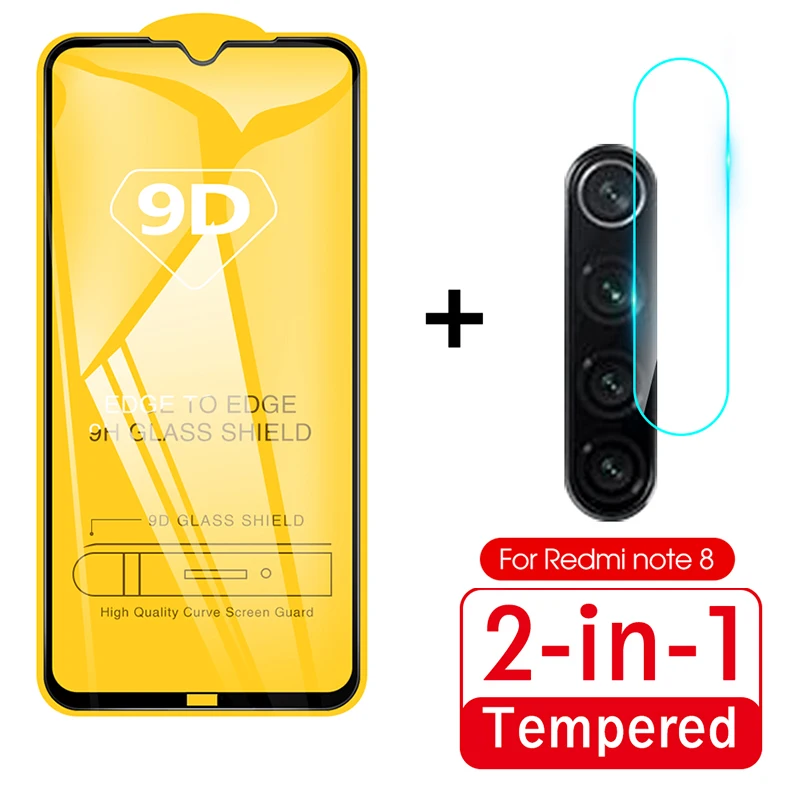 

2 In 1 9D Glass+Clear Camera Lens Film For Xiaomi Redmi Note 8 Pro 8T 8 8A Screen Protectior For Xiaomi Reddmi Note 8 8T 8 8A