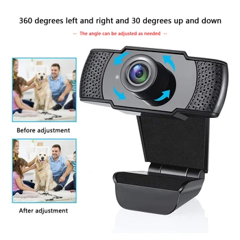 

2MP 1080P HD USB Webcam Adjustable Computer Web Camera with Microphone Laptop PC Web Cam for Live Broadcast
