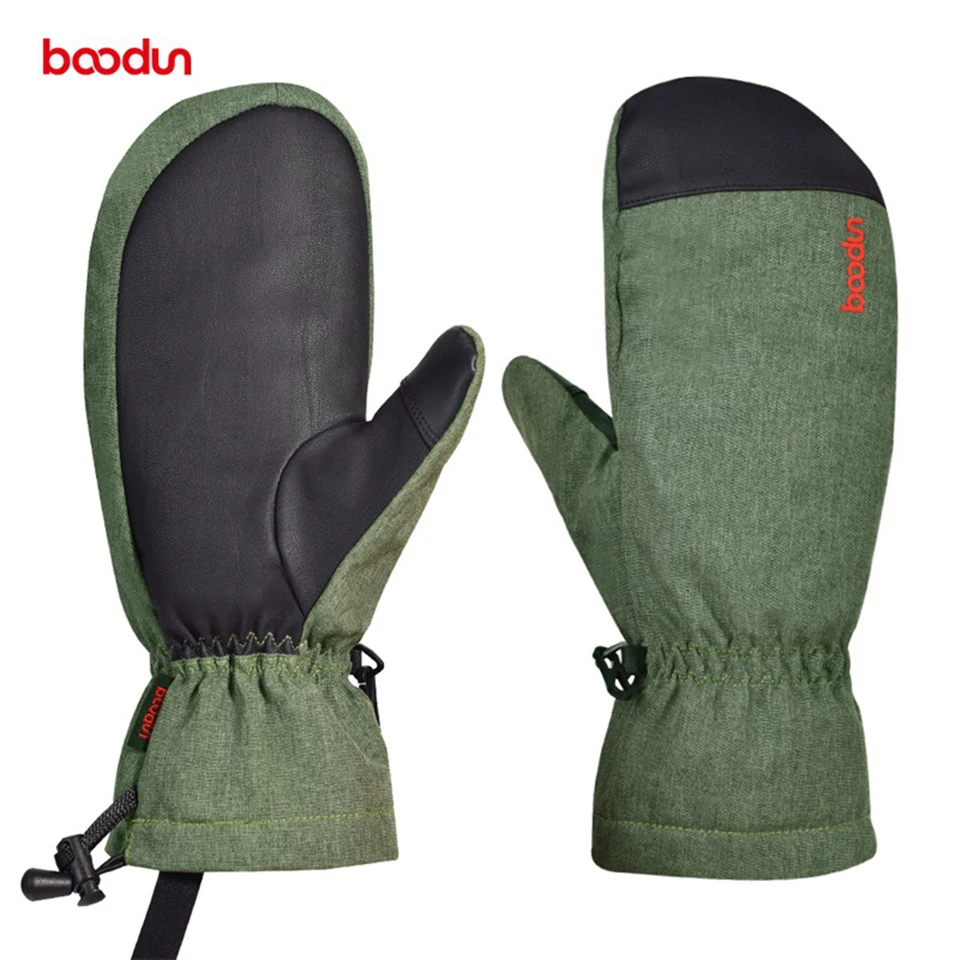 Мужские и женские теплые зимние лыжные перчатки, уличная спортивная перчатка, утолщенные перчатки для холодной погоды, ветрозащитные зимние перчатки для сноуборда - Цвет: Army Green