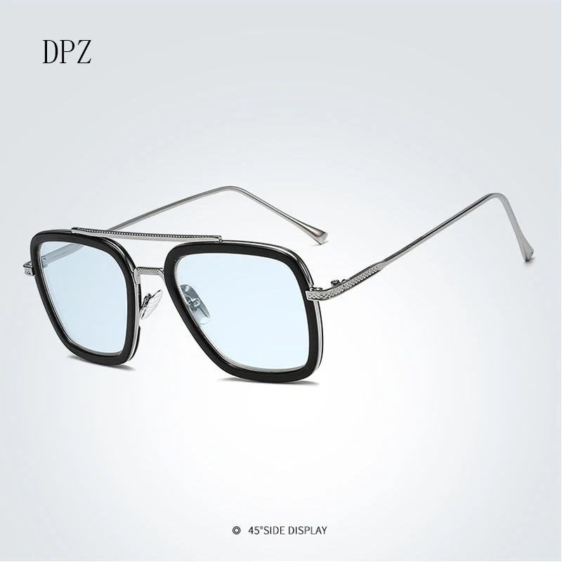 DPZ Мстители Tony Stark Flight 006 стильные солнцезащитные очки авиаторы Мужские квадратные брендовые дизайнерские UV400 Солнцезащитные очки Oculos De Sol