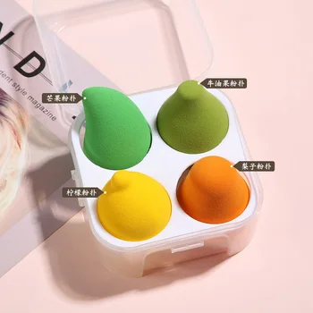 

4Pcs/set Makeup Sponge Egg Foundation Cosmetic Puff Dry and Wet Dual Purpose Various Shapes Don't Eat Powder Beauty Tools