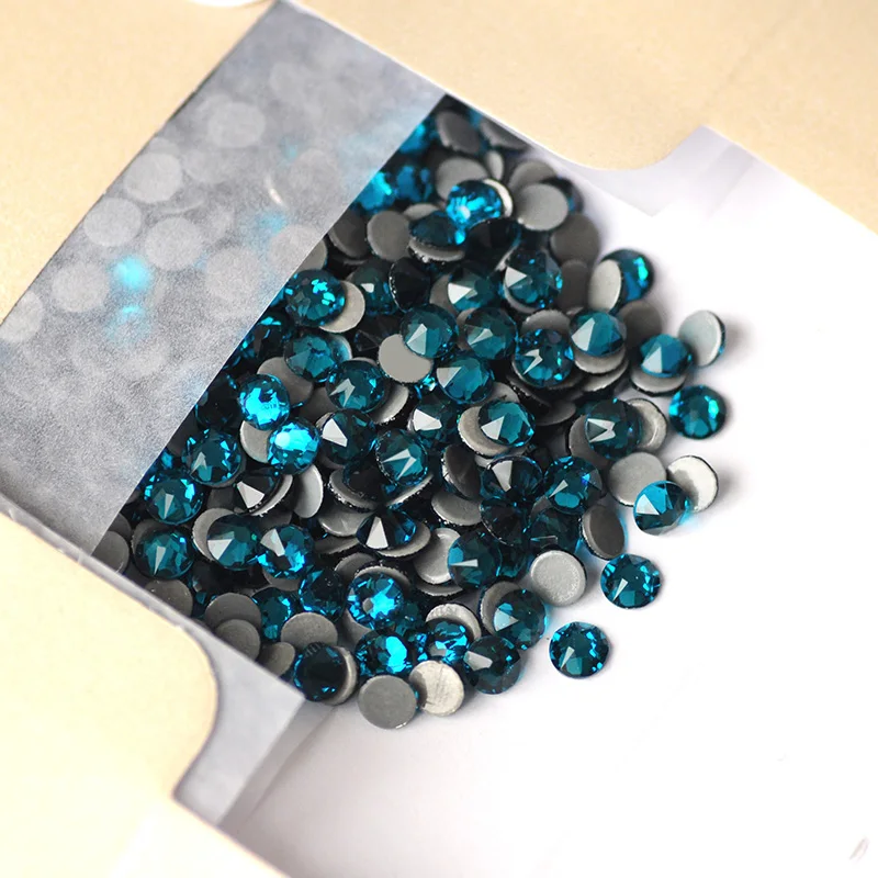 

2088 16 Facets Blue Zircon Hotfix Rhinestones DIY Jewelry Decorations Glass Giltter Strass Stones For Gym Suit Cap Accessories