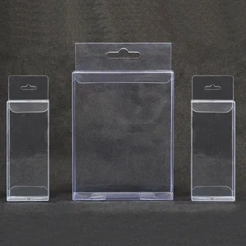 

30pcs/lot PVC Clear Plastic Packaging Boxes with Hanging Hole Crafts Gift Display Transparent Package Boxes