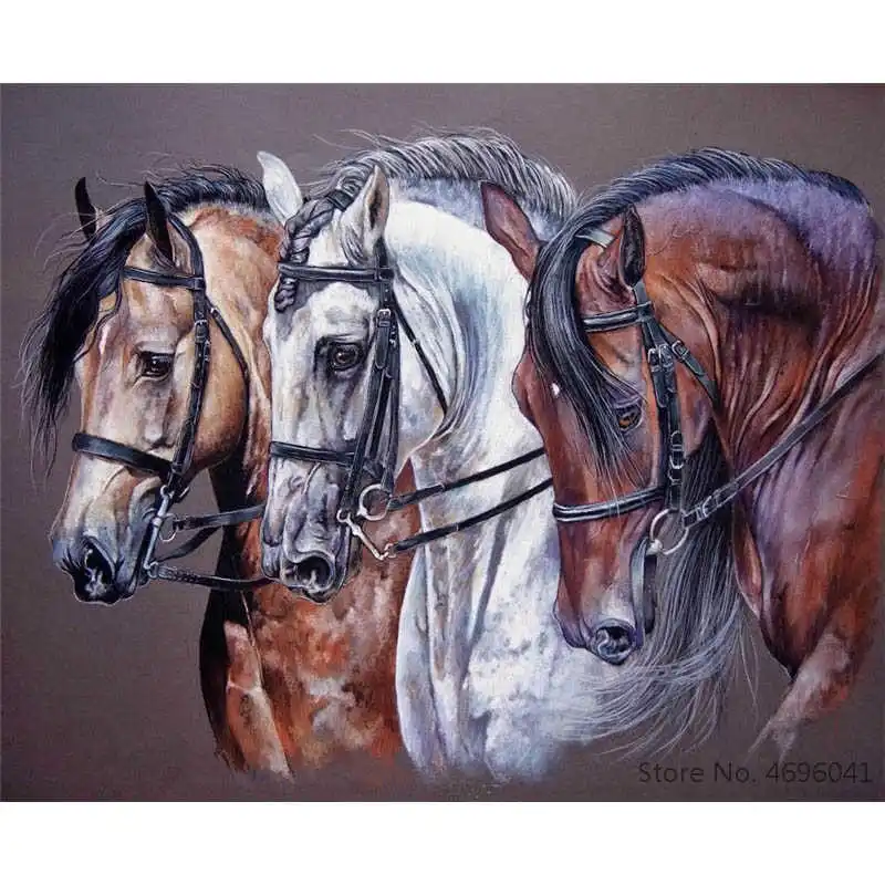 Картина по номерам рамки Раскраска по номерам домашний декор картины животные лошади украшения RSB8430