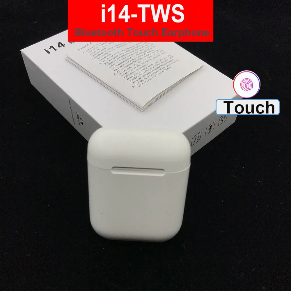 Оригинальные i14 TWS 1:1 сенсорные беспроводные Bluetooth супер бас стерео наушники PK i7s i13