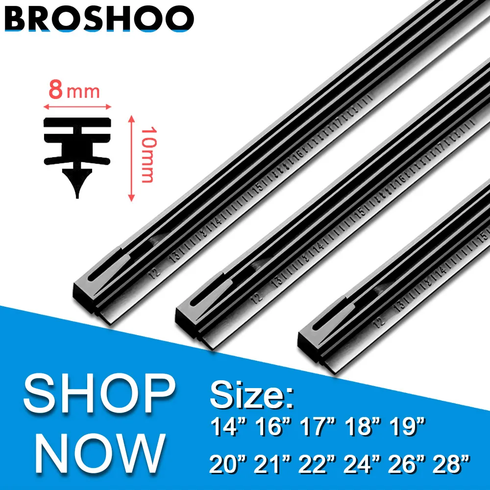 

Top Auto Car Vehicle Insert Rubber strip Wiper Blade (Refill) 8mm Soft 14" 16" 17" 18" 19" 20" 21" 22" 24" 26" 2pcs accessories