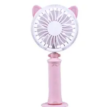 Портативный USB портативный мини-вентилятор светодиодный Ночник настольный вентилятор с лампами кот Милый Регулируемый кулер кондиционер управляемые ручные вентиляторы
