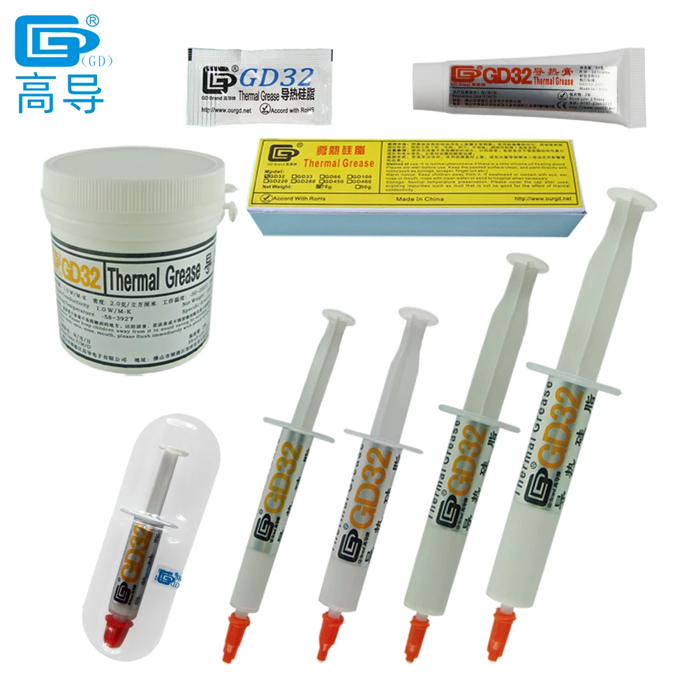 Net Weight 0.5/1/3/7/70/150 Grams GD32 Thermal Conductive Grease Paste Plaster Heat Sink Compound for CPU LED CN ST MB SSY SY | Компьютеры