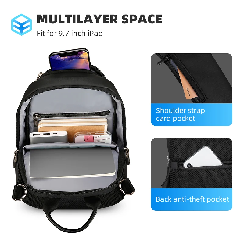 Mark Ryden Multifunction Crossbody Men Bags Waterproof USB Charging Sling Pack Short Trip Messengers Shoulder Bag Male