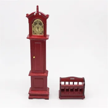 

1:12 Dollhouse Baby Toys Accessories Furniture Miniature Wooden Clock Living Room Pretend Play Kids Play Toy Doll #927