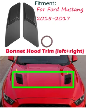 

New Universal A Pair Car Front Hood Vents Car Air Intake Scoop Bonnet Hood Vent For Ford For Mustang 2015-2017