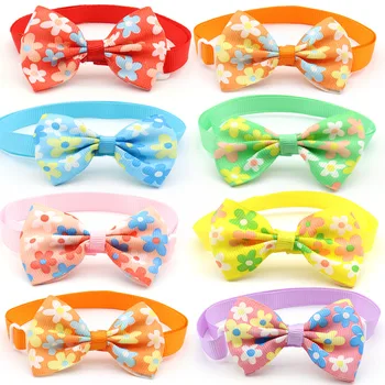

30/50 Pcs Pet Dog Bow Ties Handmade Flower Patterns Puppy Dog Bow Ties Pet Collar Dog Grooming Accessories Bow Tie Pet Supplies