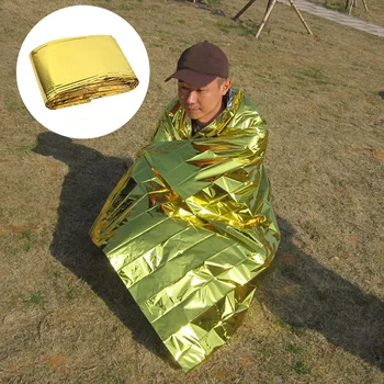 160*210CM Emergency Blanket Outdoor Survive First Aid Rescue Kit Windproof Waterproof Foil Thermal Blanket for Camping Hiking 1