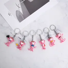 Розовая пантера Южная Корея креативный милый автомобильный брелок для мужчин nv kuan bao Пакет кулон Orna мужчины ts парный брелок для ключей круг