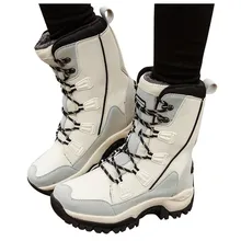 SAGACE, женские зимние ботинки,, теплые зимние плюшевые водонепроницаемые женские ботинки до середины икры, черные ботинки из искусственной кожи, большие размеры, женские ботинки