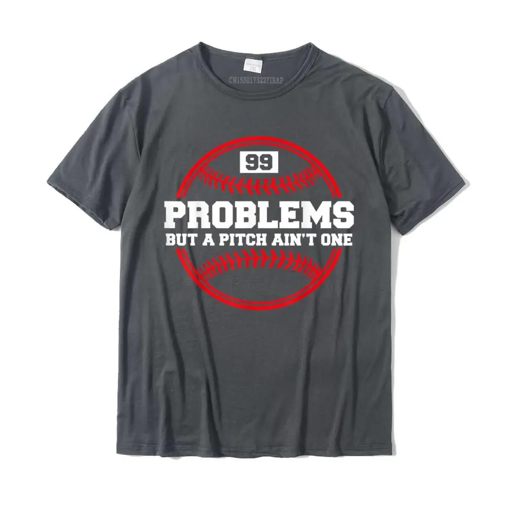 Crewneck 3D Printed 100% Cotton Fabric Men T-shirts Simple Style Short Sleeve Tops Shirt Oversized Normal Tee-Shirts Funny Baseball T-shirt - 99 Problems but a Pitch Ain't One__MZ16838 carbon