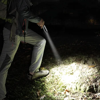 

USB Charging LED Flashlight Alloy High Power Telescopic Power Display for Outdoor FOU99