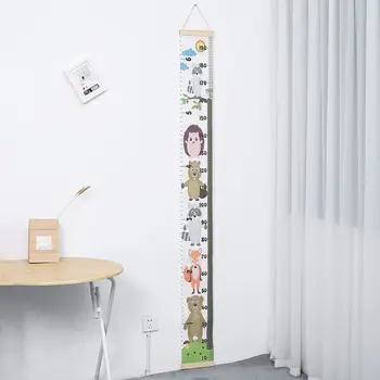 

Kids Baby Growth Chart Wood+Canvas DIY Wall Hanging Measuring Ruler Room Decoration Nursery Removable Height Measure