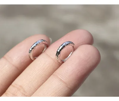 1 pair silver 8.5mm Серьги из стерлингового серебра 925 пробы, Ретро стиль Барака, геометрические неровные серьги, кольцо для уха, пряжка для диких мальчиков и девочек, серебряные серьги jewe - Окраска металла: 1 pair silver 8.5mm