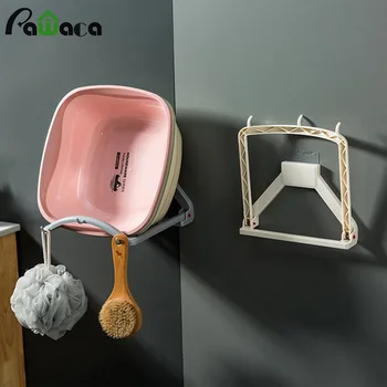

Foldable Washbasin Holder Bathtub Hanger Rack Towel Hooks Holders Wall Mounted Cup Hooks Adhesive Storage Rack Hanger Holder