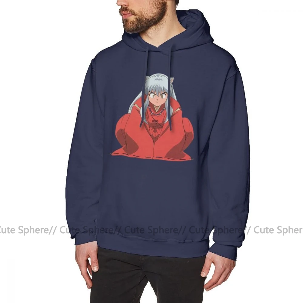 Inuyasha, худи, толстовки Inuyasha, стильный мужской пуловер, худи, хлопок, длинные, Осенние, серые, для улицы, большие толстовки - Цвет: Navy Blue