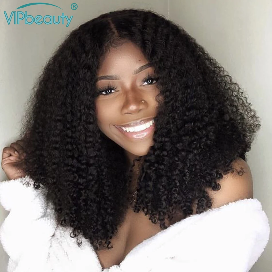 Монгольские волосы Remy Kinky Curly кружевные передние 13х4 для черных женщин