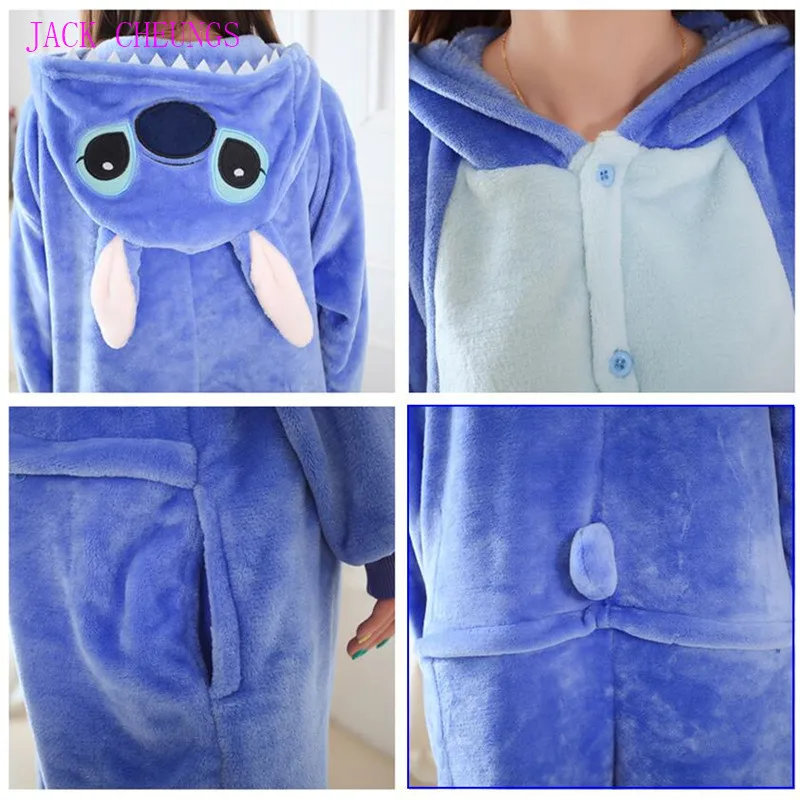 Кигуруми Фланелевая Пижама для взрослых милый костюм косплея животных|stitch
