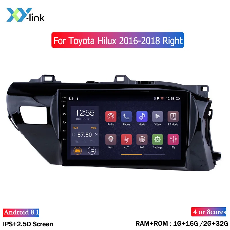 

10.1 inch Android 8.1 car multimedia player gps navigation system for Toyota Hilux 2016-2018 RHD radio accessories no 2 din dvd