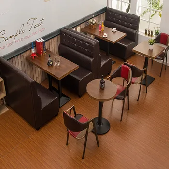 

Coffee Western Restaurant Double Card Holder Custom Dessert Milk Tea Burger Shop Table and Chair