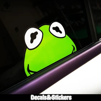 

NO.LN289 Cartoon Green Frogs Car scratch cover MOTO GP Reflective Car Sticker Decals Racing Motorcycle Windshield Bike Tank cup