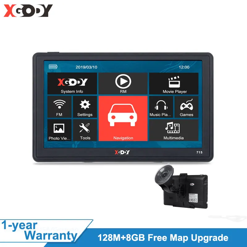 XGODY 7 &quotАвтомобильный GPS навигатор 715 грузовик сенсорный экран Sat Nav FM Bluetooth Камера