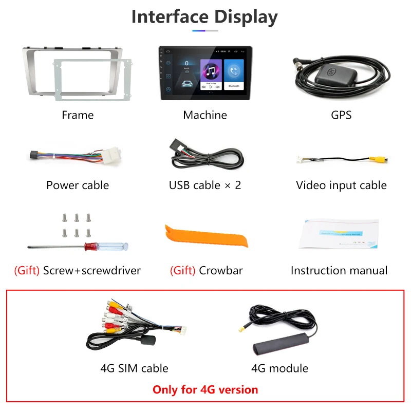 Clearance Jansite 9" Car Multimedia Player for Camry 2007 2008 2009 2010 2011 TOYOTA IPS Car Radio 4G Android WIFI Navigation Bluetooth 5