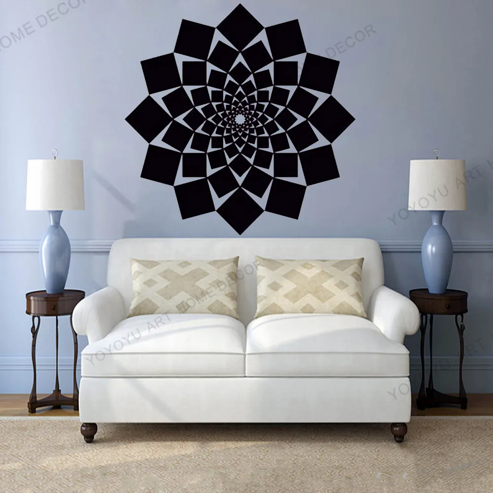 Creative Wall Decal Mandala Pattern Symbol of Universe Cosmos Indian Religious Spiritual Modern Home Yoga Studio Decor rb501 | Дом и сад