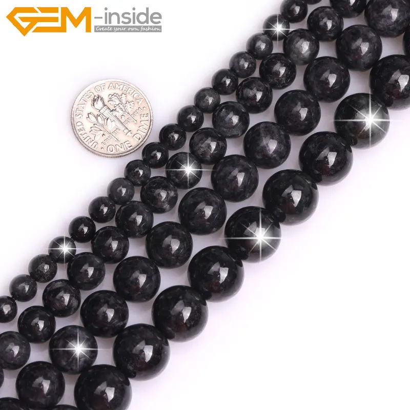 

Natural stone black Jades Stone Round beads for Jewelry making strand 15 inch Simi-precious Gem stone bead for bracelet diy