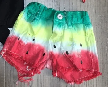 

baby girls watermelon short jeans girls tie dye shorts