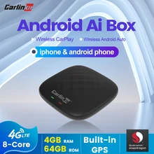 Carlinkit ai caixa carplay mini caixa com sistema operacional android completo sem fio carplay android netflix tudo em um jogo de carro dongle