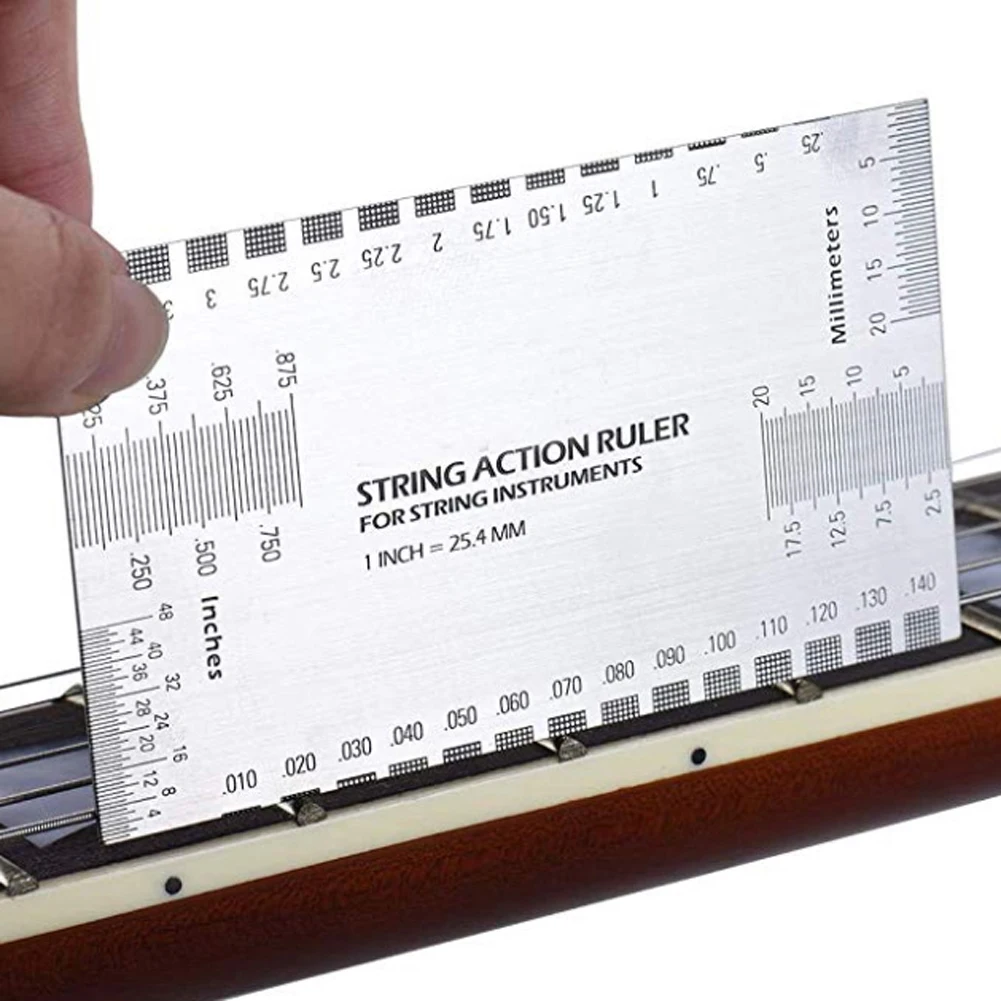 

New Guitar Accessories String Specification Pillow Scale Measuring Ruler for Guitar Bass Electric Stainless Steel