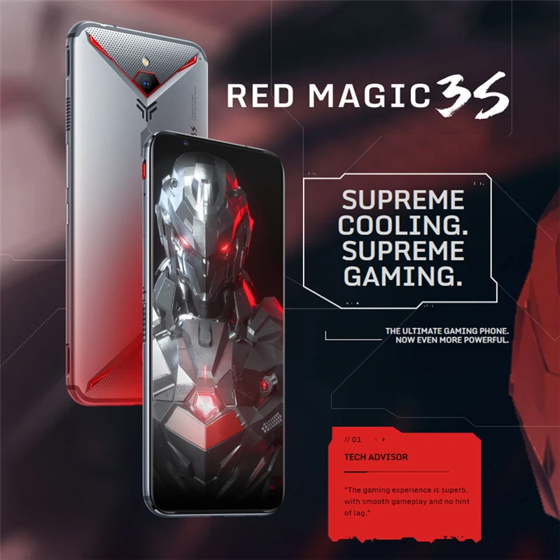 Мобильный телефон Nubia Red Magic 3S 8 Гб 128 ГБ 6,6" AMOLED Snapdragon855 Plus 5000 Мп+ Мп мАч Быстрая зарядка игровой телефон