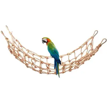 

Parrot Climbing Net Cotton Rope Bird Cage Ladder Toy Hanging Swing Net Perch For Small Parrots Hamsters Chinchillas