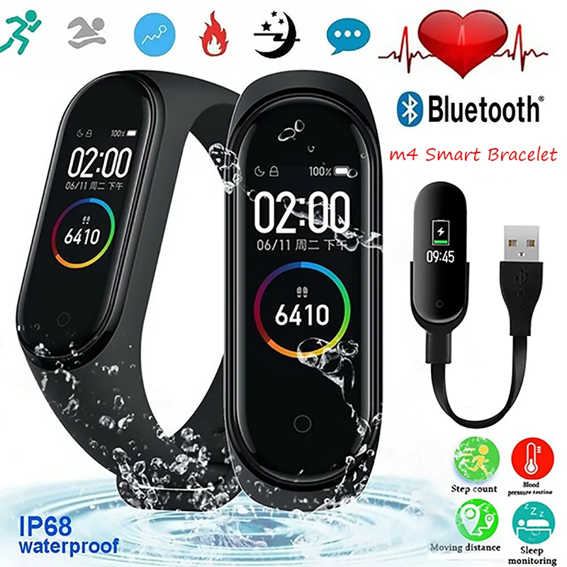 

M4 Smart Band Wristband Fitness Bracelet Heart Rate Blood Pressure Monitor Pedometer Sports Bracelet Health Wristband Bluetooth