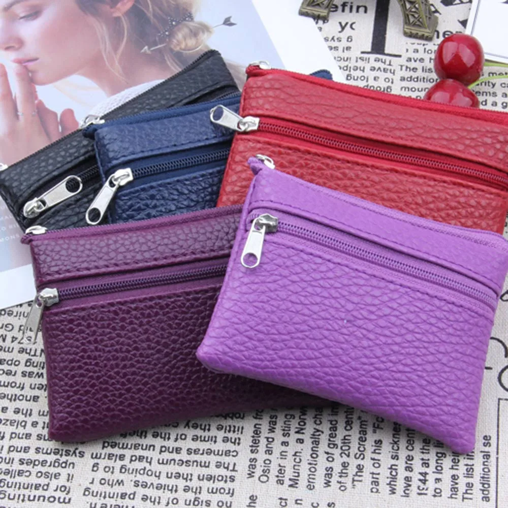 Molave Wallet Men Women Card Coin Key Soft Holder Zipper Leather Wallet Pouch Bag Purse Fashion Soild Mini Coin Holders carteira