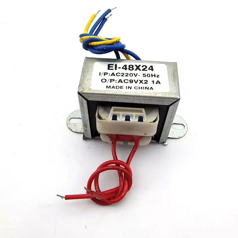 Аудио трансформатор 220 В один поворот двойной 9V1A выход AC силовой трансформатор переменного тока электронный EI48* 24 небольшой аудио динамик