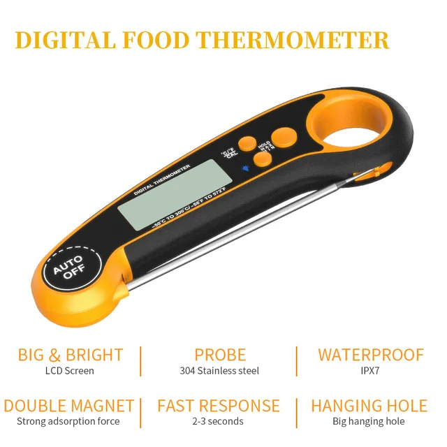 Étel Digitális Hőmérő Konyha Kültéri Hőmérők Hús Bbq Vízálló Főzőszonda Szerszámok - Image 5