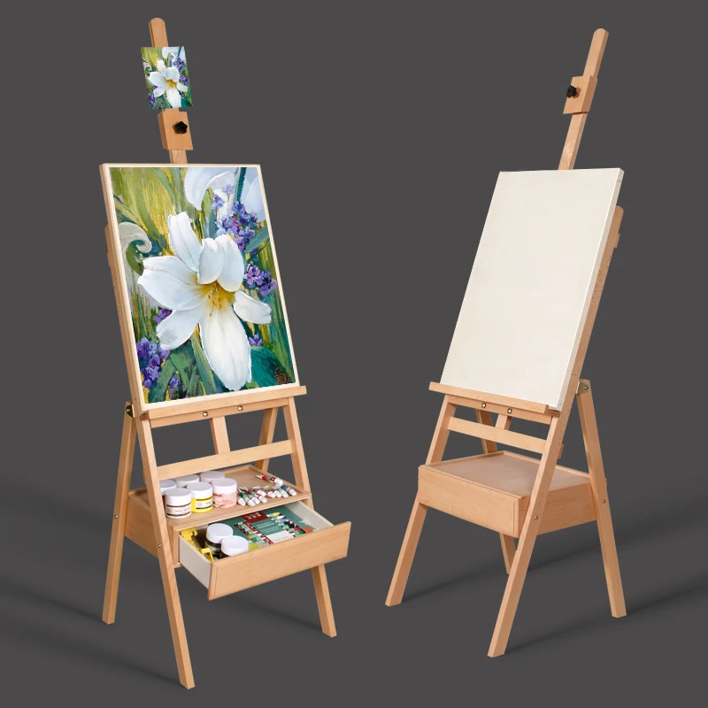 

Easel Caballete Pintura Portable Painting Stand Drawer Artist Oil Paint Wooden Easel Box Art Supplies Drawing Table