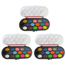 16 цветов Профессиональный сплошной цвет воды краска s коробка с краской кисть яркий цвет портативный эскиз цвет искусство инструмент арт поставка